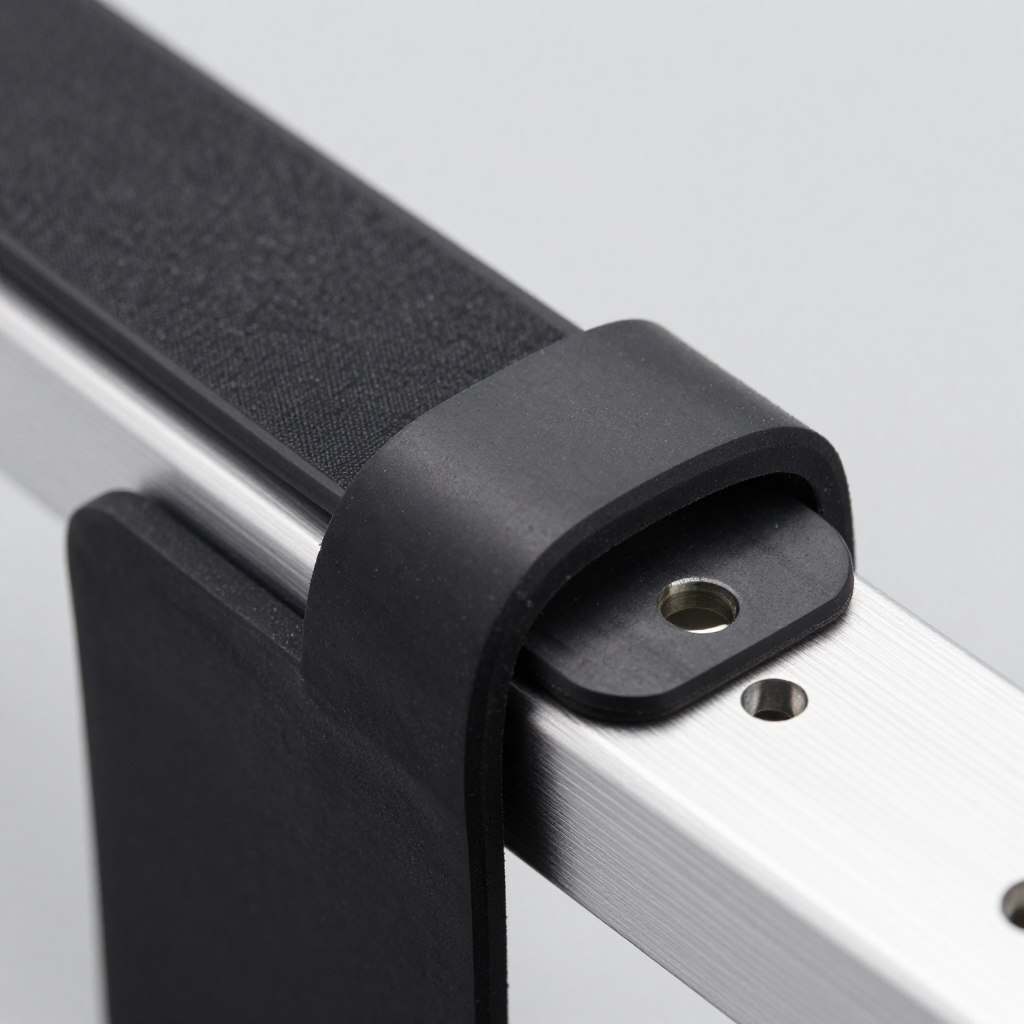 Detailaufnahme der Befestigung einer Lichtschachtabdeckung mit Kautschukband